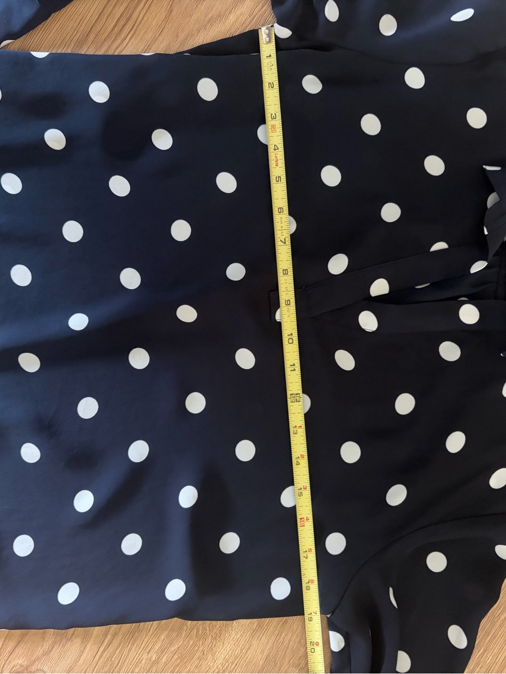 LOFT Navy and White Polka Dot Long Sleeve Blouse - Picture 4 of 6